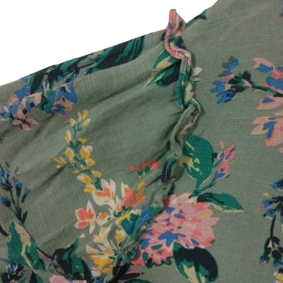 Lauren Conrad Floral Button Accented Peasant Top Plus Size XXL - Picture 7 of 11